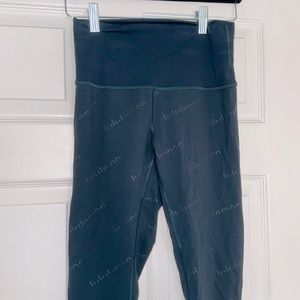 Lululemon wunder train HR 25” leggings teal/gold sublimated logo 6